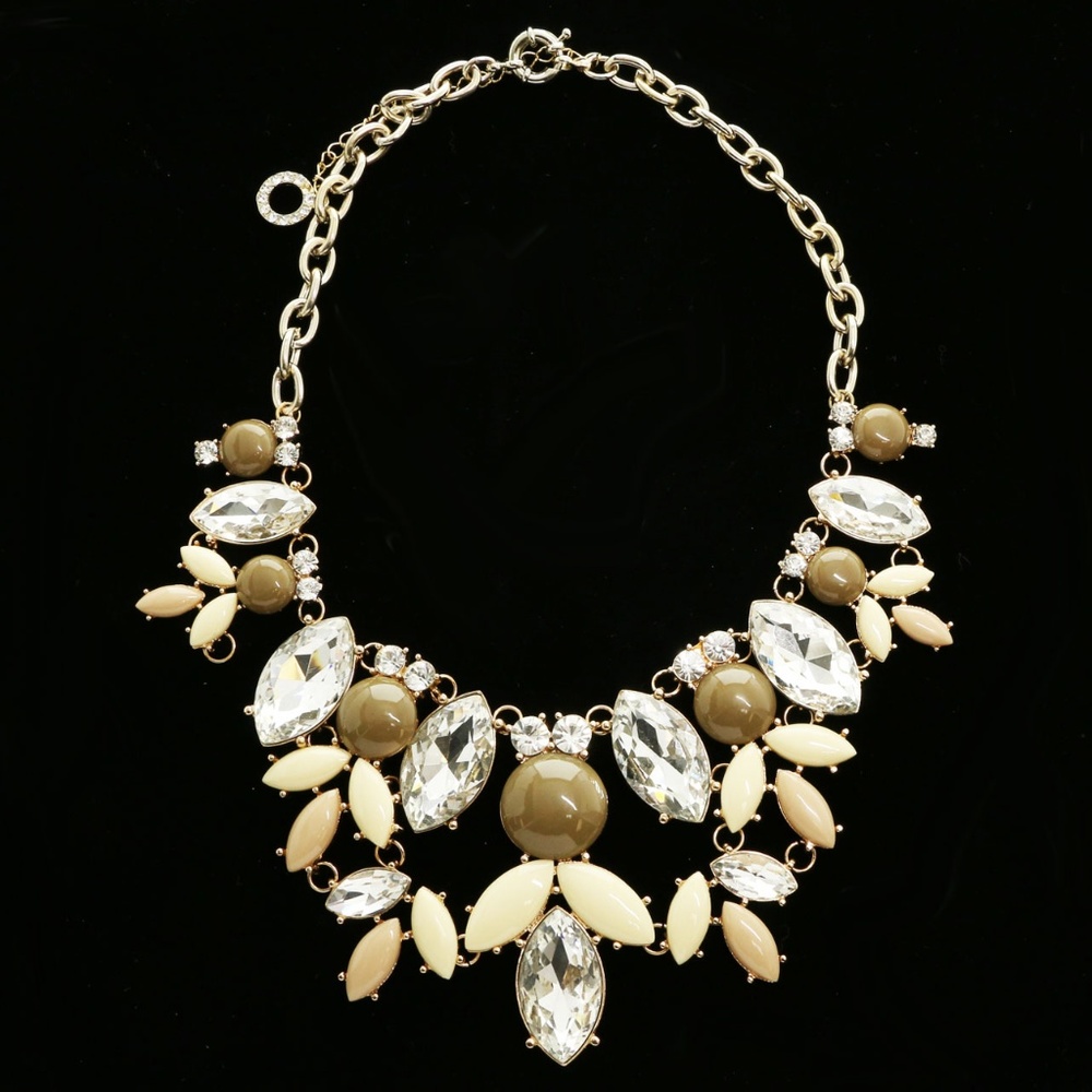 Luxury Crystal Necklace Gold/Brown NWOT - Picture 1 of 5